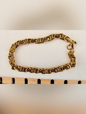 Gold Link Bracelet - Polished Chain Bracelet